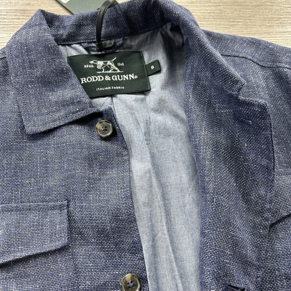 NWT Rodd & Gunn Small The Cascades Bluestone Linen Wool Blend Shirt‎ Jacket